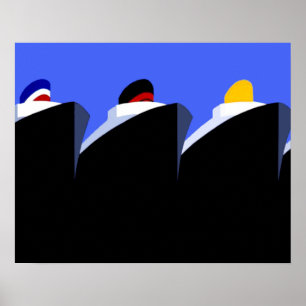 Vintage Cruise Ships Poster Ocean Liners