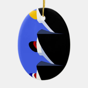 Vintage Cruise Ships Poster Ocean Liners Ceramic Ornament