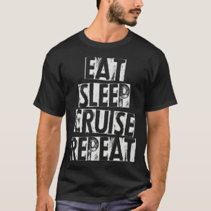 Vintage Cruising ship vacation Eat Sleep Cruise Re T-Shirt