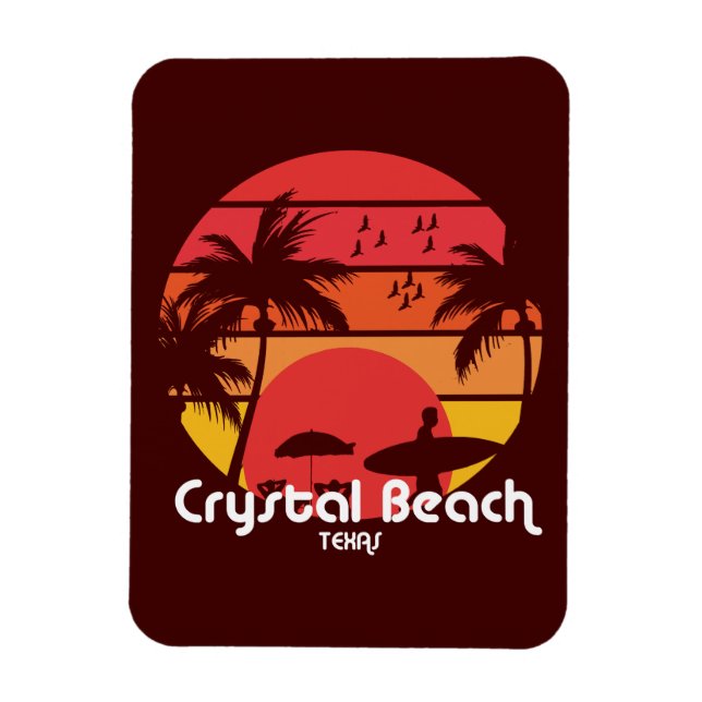 Vintage Crystal Beach Texas Magnet (Vertical)
