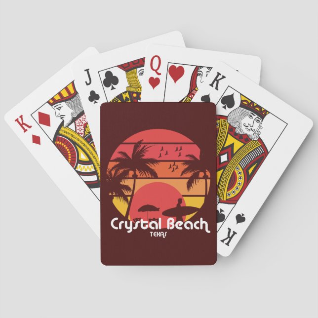Vintage Crystal Beach Texas Playing Cards (Back)