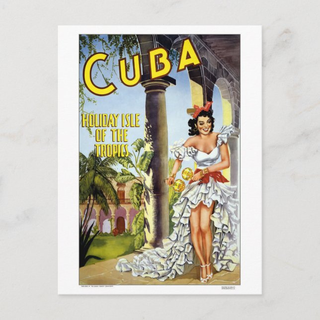 Vintage Cuba Dancer Travel Postcard (Front)