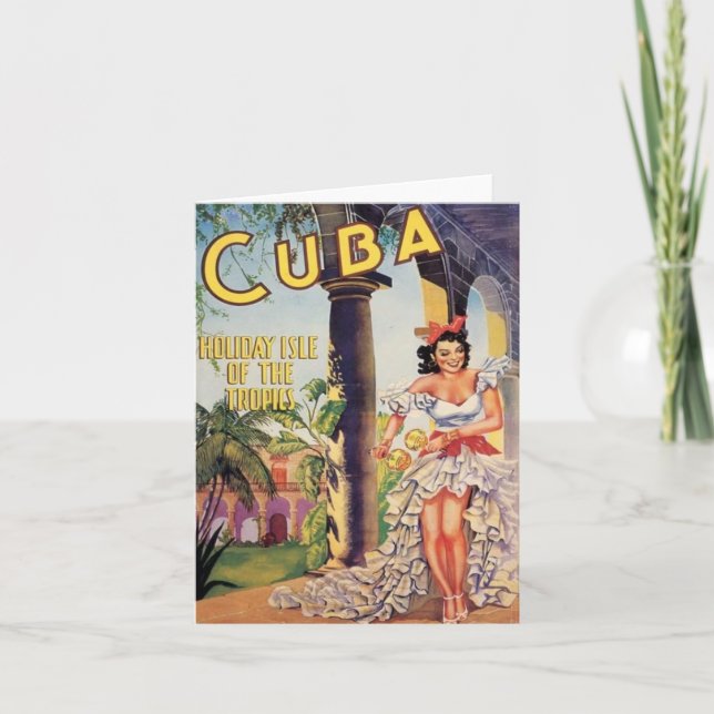 Vintage Cuba Holiday Isle of Tropics Card (Front)