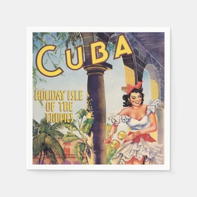 Vintage Cuba Holiday Isle of Tropics Napkin (Front)