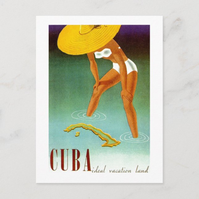Vintage Cuba Ideal Vacation Land Postcard (Front)