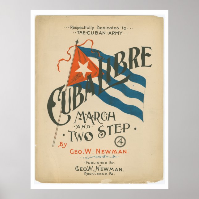 Vintage Cuba Libre Travel Poster (Front)
