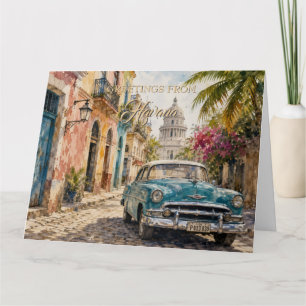Vintage Cuba Travel - Greetings From Havana Card