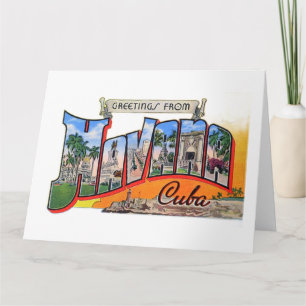 Vintage Cuba Travel - Greetings From Havana Card
