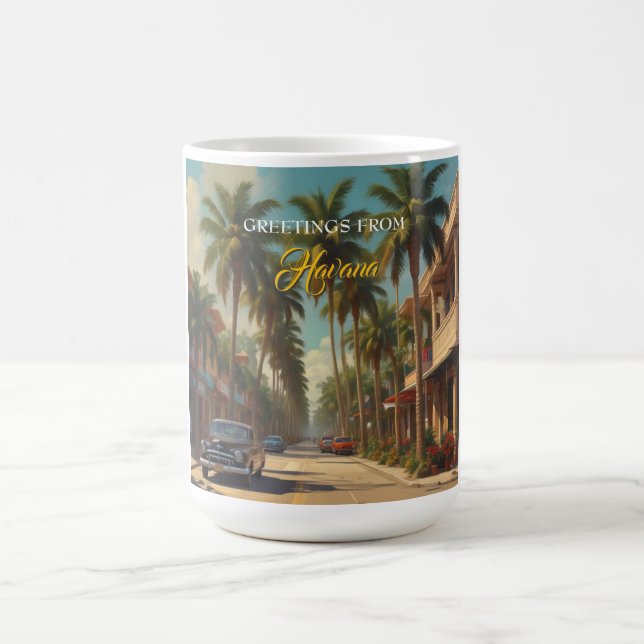 Vintage Cuba Travel - Greetings From Havana Coffee Mug (Center)