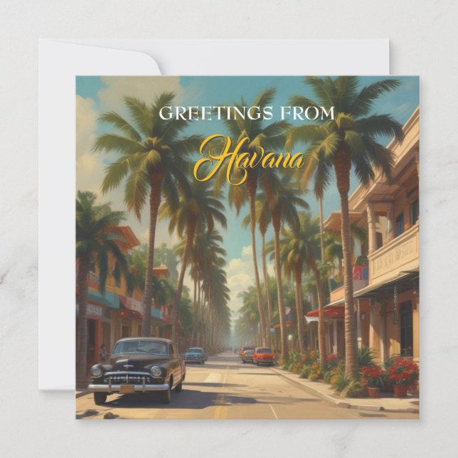 Vintage Cuba Travel - Greetings From Havana Holiday Card (Front)