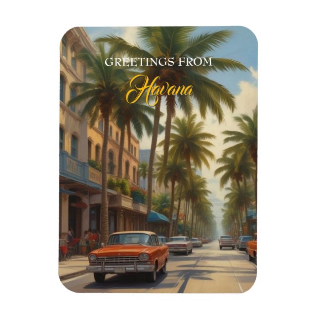 Vintage Cuba Travel - Greetings From Havana Magnet (Vertical)
