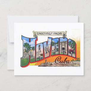 Vintage Cuba Travel - Greetings From Havana Postcard
