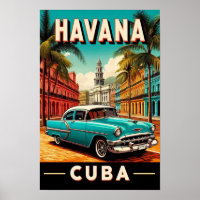 Vintage Cuba Travel Poster