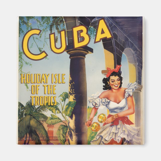 Vintage Cuban Tourist Commission Tropics Travel Magnet (Front)