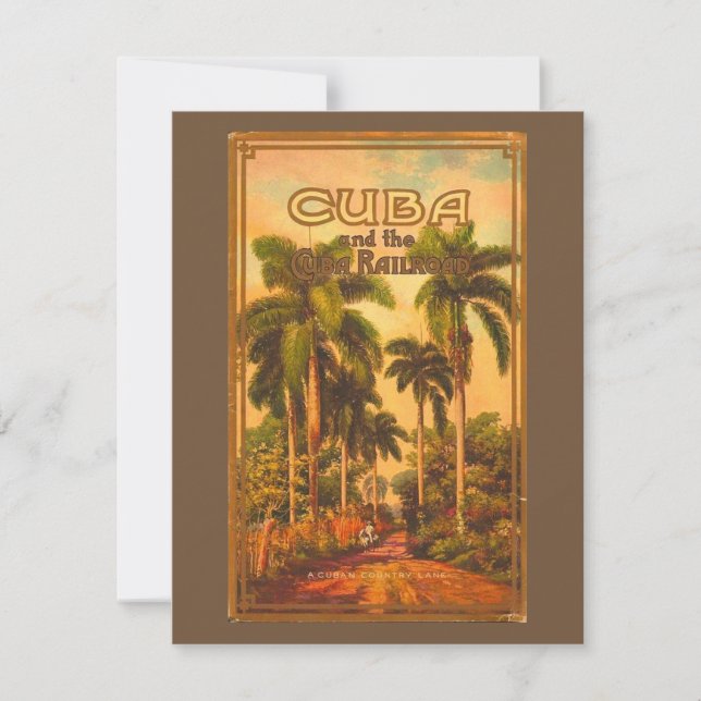Vintage Cuban Travel - Cuba Railroad Flat Card (Front)