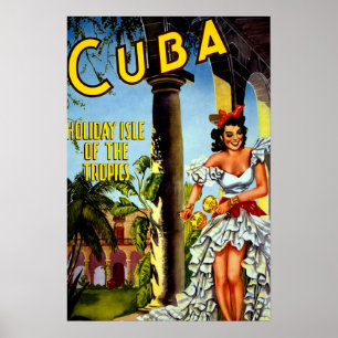 Vintage Cuban Travel Poster - Holiday Isle Tropics