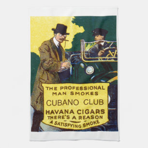 Vintage Cubano Club Cigars Kitchen Towel