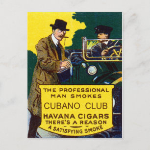 Vintage Cubano Club Cigars Postcard