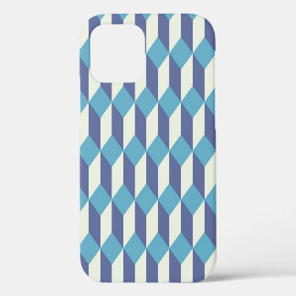 Vintage Cube Art, Seamless Pattern. iPhone 12 Case