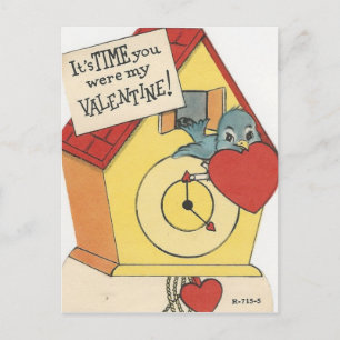 Vintage Cuckoo Valentine Holiday Postcard
