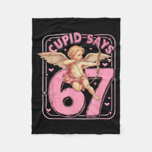 Vintage Cud Says 67 Valentines Day Six Seven  Fleece Blanket