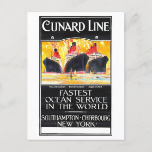 Vintage Cunard Line Advertisement Postcard