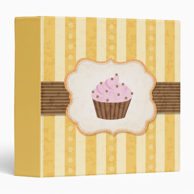 Vintage Cupcake Background Binder (Front/Spine)