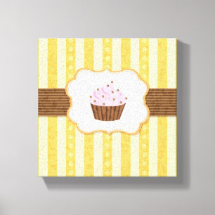 Vintage Cupcake Background Canvas Print