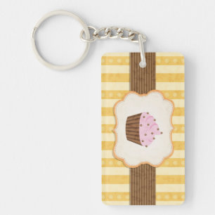 Vintage Cupcake Background Keychain