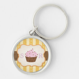 Vintage Cupcake Background Keychain