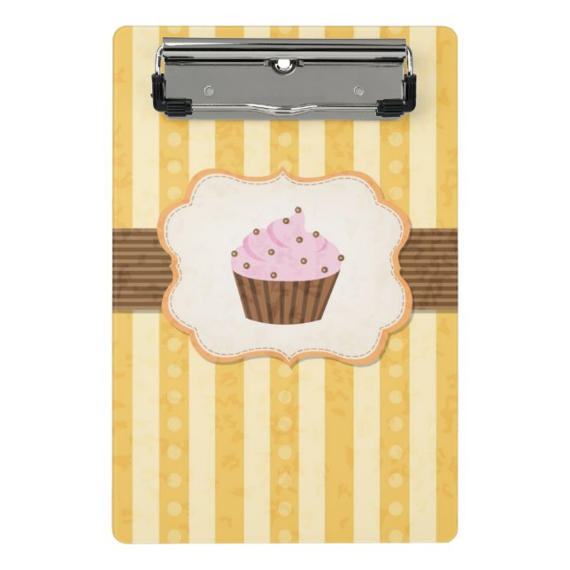 Vintage Cupcake Background Mini Clipboard (Front)