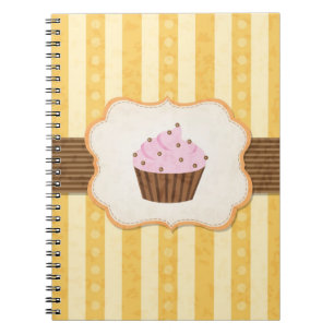 Vintage Cupcake Background Notebook