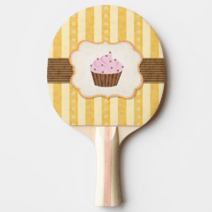 Vintage Cupcake Background Ping Pong Paddle