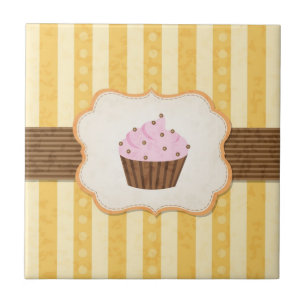 Vintage Cupcake Background Tile