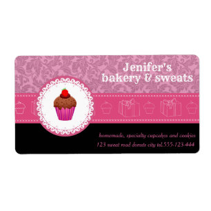 Vintage cupcakes & cookies damask pink