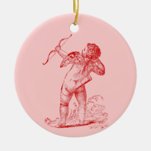 Vintage Cupid Ceramic Ornament
