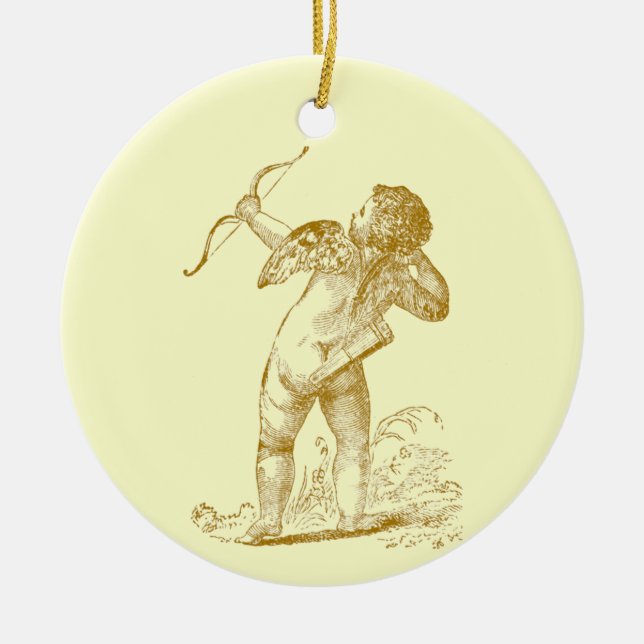 Vintage Cupid Ceramic Ornament (Front)