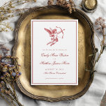 Vintage Cupid Elegant Romantic Red Wedding Save The Date<br><div class="desc">Announce your special day with timeless romance using this Vintage Cupid Elegant Red Wedding Save the Date Invitation Card. This striking save the date invitation template features a vintage-inspired illustration of Cupid with his bow and arrow, symbolizing love and destiny in a bold, memorable way. Elegant calligraphy script adds a...</div>
