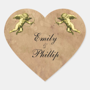 Vintage Cupid Heart Sticker