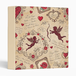 Vintage Cupid Love Victorian Valentine Art Binder