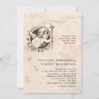 Vintage Cupid Love Wedding Invitation