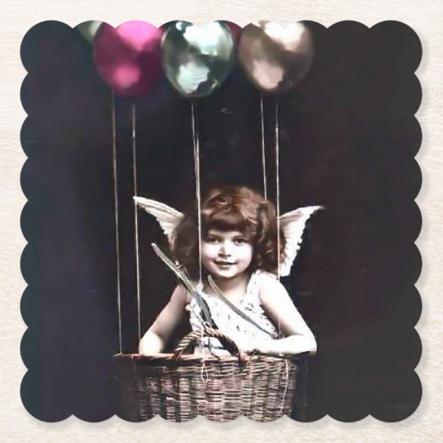 Vintage Cupid Paper Coaster (Front)