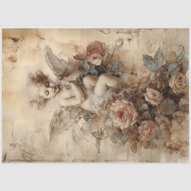 Vintage Cupid Tissue Paper (Front)