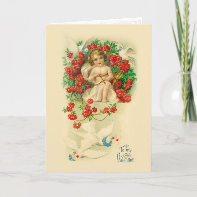Vintage Cupid Valentine Card (Front)