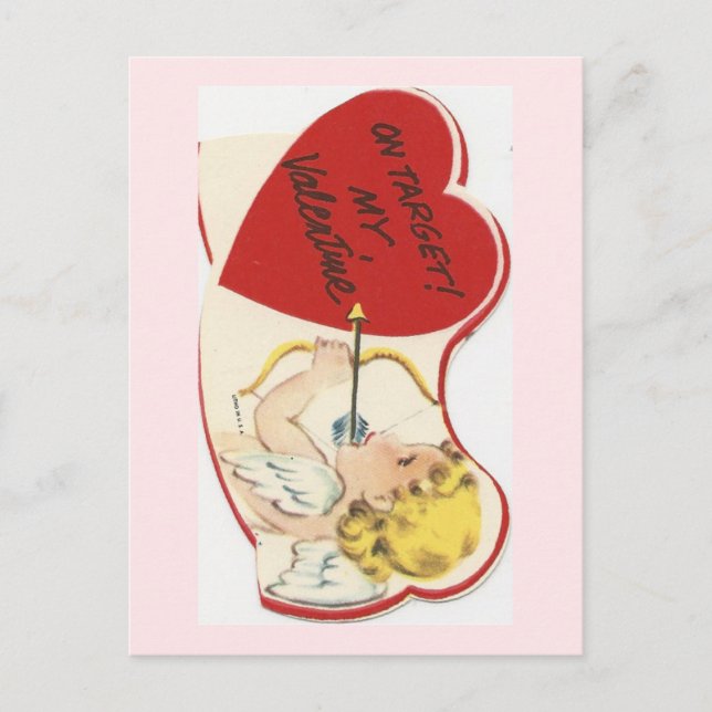 Vintage Cupid Valentine Holiday Postcard (Front)