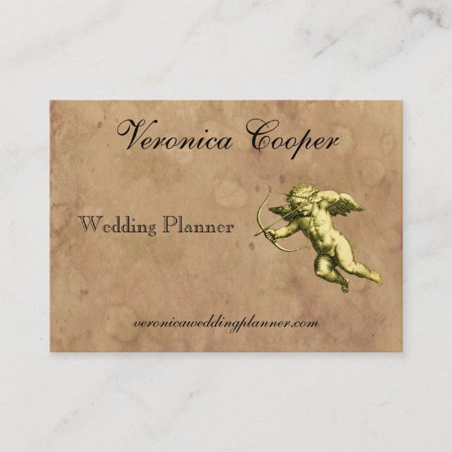 Vintage Cupid Wedding Planner Business Card (Front)