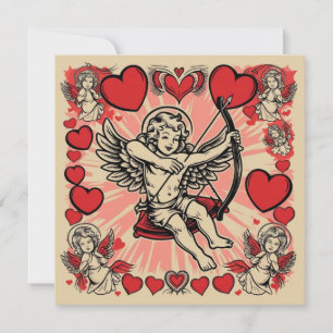 Vintage cupide  love invitation