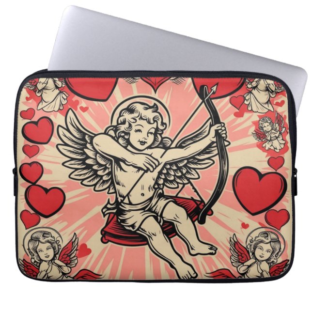 Vintage cupide  love laptop sleeve (Front)