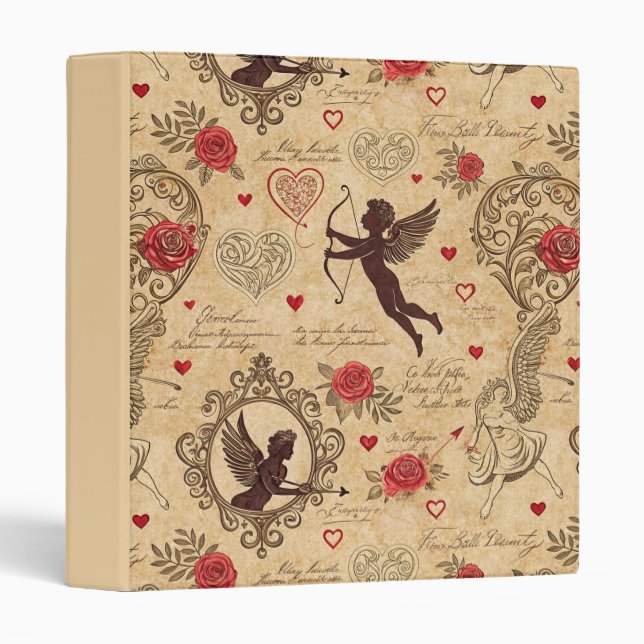Vintage Cupid's Romantic Pattern (10) Binder (Front/Spine)