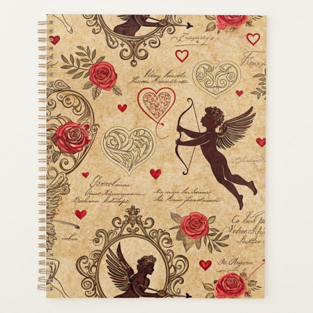 Vintage Cupid's Romantic Pattern (10) Planner (Front)